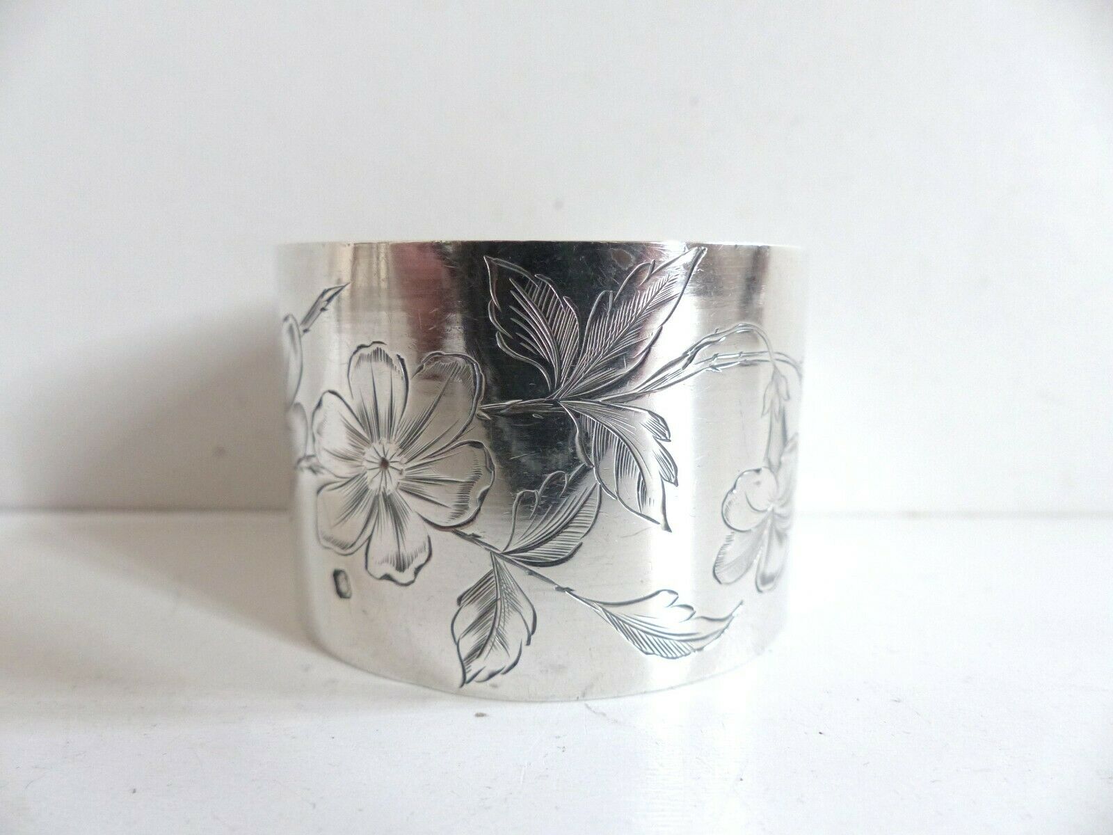 Superb Antique French Art Nouveau Solid Sterling Silver 950 Napkin Ring ( #2 )
